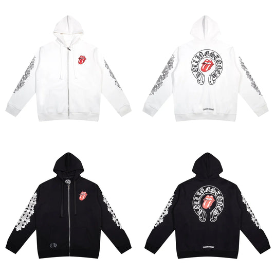 Chrome Hearts Zip Up Hoodie K4 Black/White