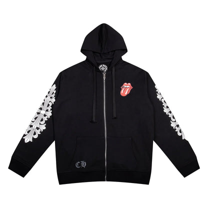Chrome Hearts Zip Up Hoodie K4 Black/White